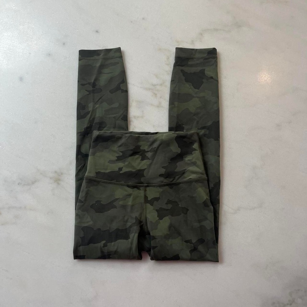 Lululemon Wunder Train High Rise Crop 23 Heritage 365 Camo Green Leggings 2